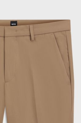 スリムフィットパンツ ストレッチ コットンブレンド, ライトベージュ