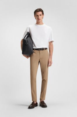 Slim-fit broek van een katoenmix met stretch, Lichtbeige