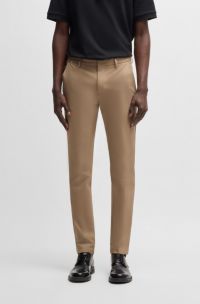 Slim-fit trousers in a stretch cotton blend, Light Beige