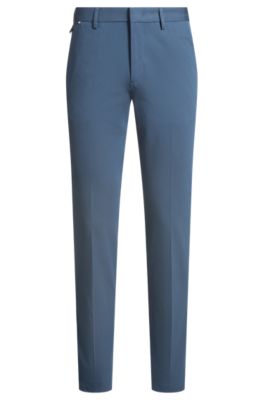 Slim-fit trousers in a stretch-cotton blend, Blue