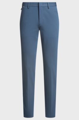 Slim-fit trousers in a stretch-cotton blend, Blue
