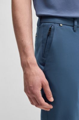 Slim-fit trousers in a stretch-cotton blend, Blue