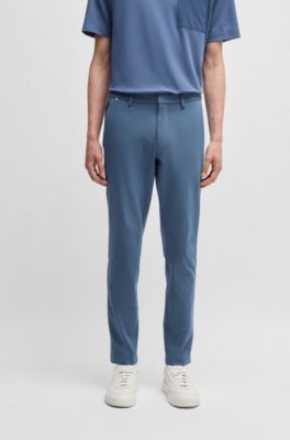 Slim-fit trousers in a stretch-cotton blend, Blue