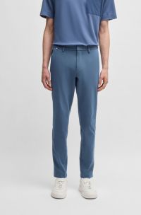 Slim-fit trousers in a stretch cotton blend, Blue