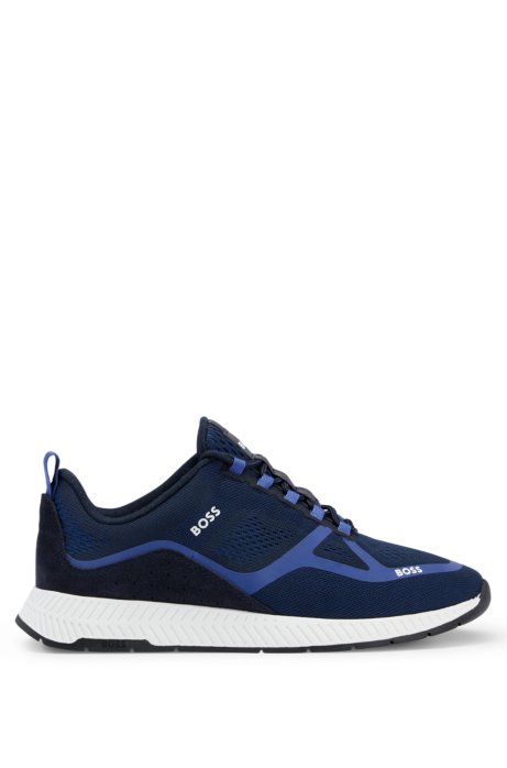  BOSS Modern Neoprene Lace Up Sneaker Navy/Silver