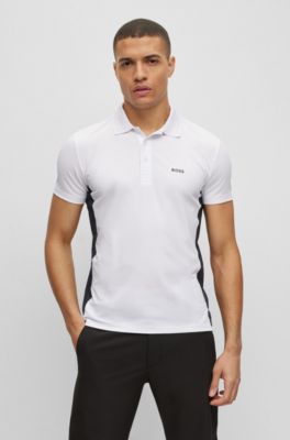 BOSS Performancestretch polo shirt with mesh inserts