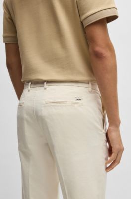 Chino Slim en gabardine de coton stretch, Naturel