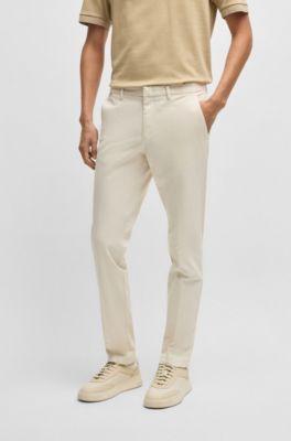 Chino Slim en gabardine de coton stretch, Naturel