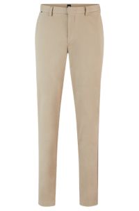 BOSS - Slim-Fit Chino aus elastischer Baumwoll-Gabardine