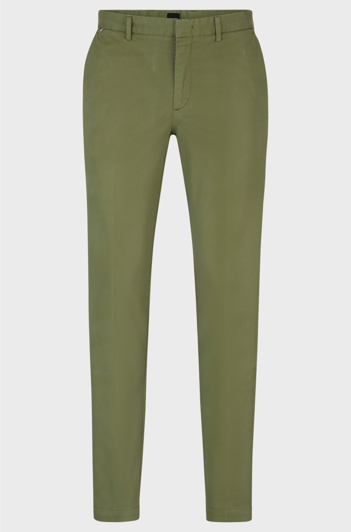 Slim-fit chinos in stretch-cotton gabardine, Green