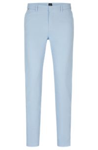 Slim-fit chinos in stretch-cotton gabardine, Light Blue