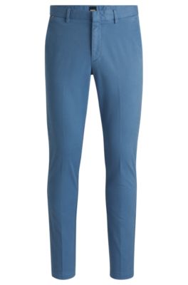 Chino Slim en gabardine de coton stretch, bleu clair