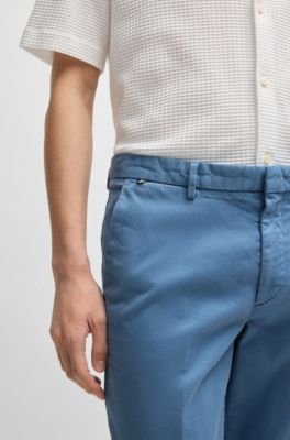 Chino Slim en gabardine de coton stretch, bleu clair