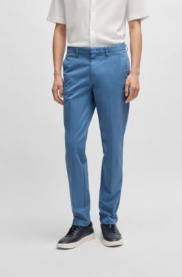 Chino Slim en gabardine de coton stretch, bleu clair