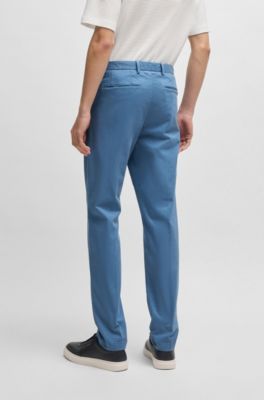Chino Slim en gabardine de coton stretch, bleu clair
