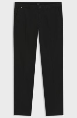 Regular-fit chinos in stretch-cotton gabardine, Black