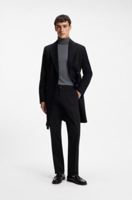 Regular-fit chinos in stretch-cotton gabardine, Black