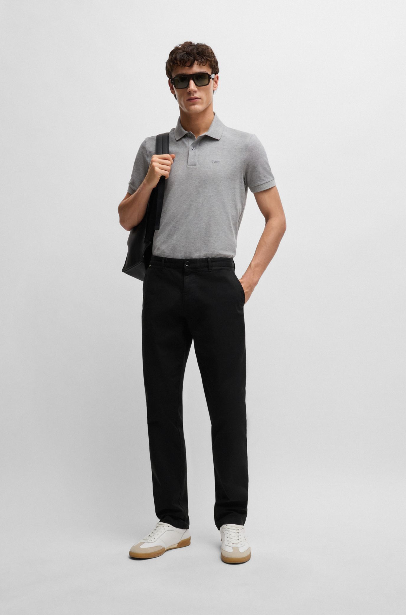 BOSS Regular fit chinos in stretch cotton gabardine