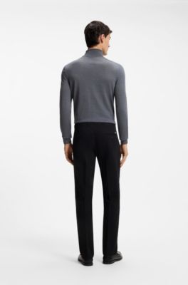 Regular-fit chinos in stretch-cotton gabardine, Black