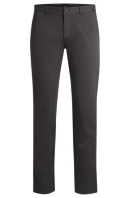 BOSS - Regular-fit chinos in stretch-cotton gabardine - Dark