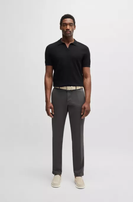 Regular-fit chinos in stretch-cotton gabardine