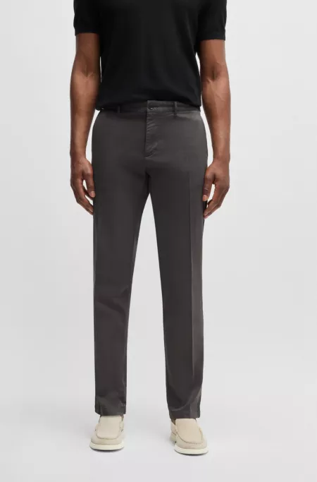Regular-fit chinos in stretch-cotton gabardine