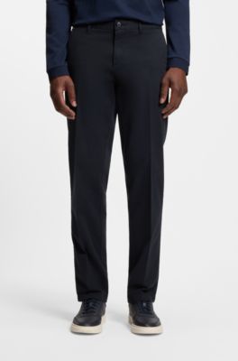 Regular-fit chinos in stretch-cotton gabardine, Dark Blue