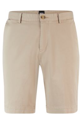 BOSS Slim fit shorts in stretch cotton gabardine