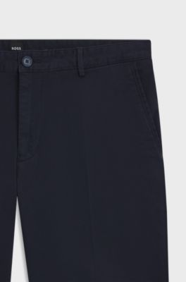 Slim-fit shorts in stretch-cotton gabardine, Dark Blue