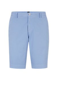 Slim-fit shorts in stretch-cotton gabardine, Light Blue