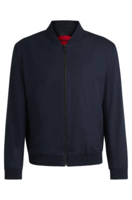 Hugo Boss Bomber-style Slim-fit Jacket In Stretch Cotton