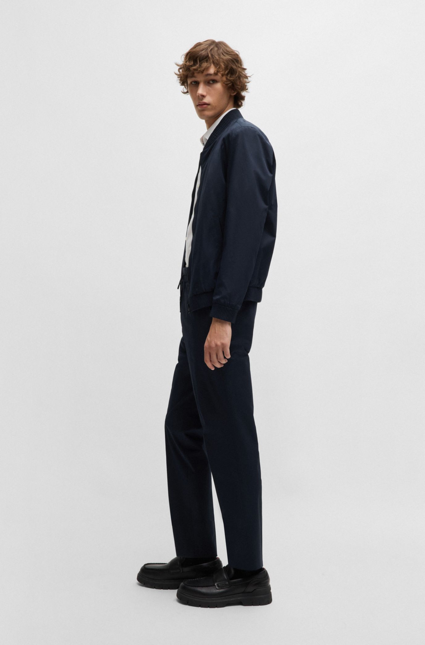 HUGO Slim fit jacket in performance stretch cotton