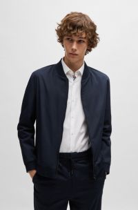 Slim-Fit Jacke aus elastischer Baumwolle, Dunkelblau