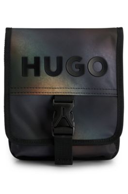 Hugo Recycled-nylon Reporter Bag With Camouflage Print In Green