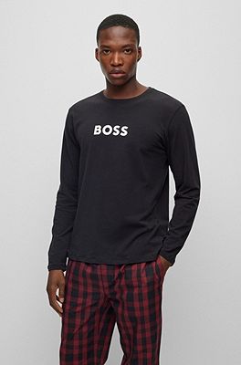 BOSS - Regular-fit pyjamas with contrast logos