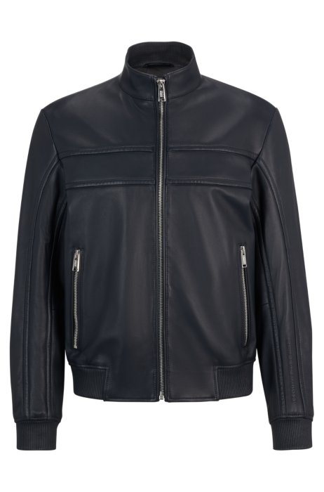 BOSS - Porsche x BOSS nappa-leather jacket with embossed logo