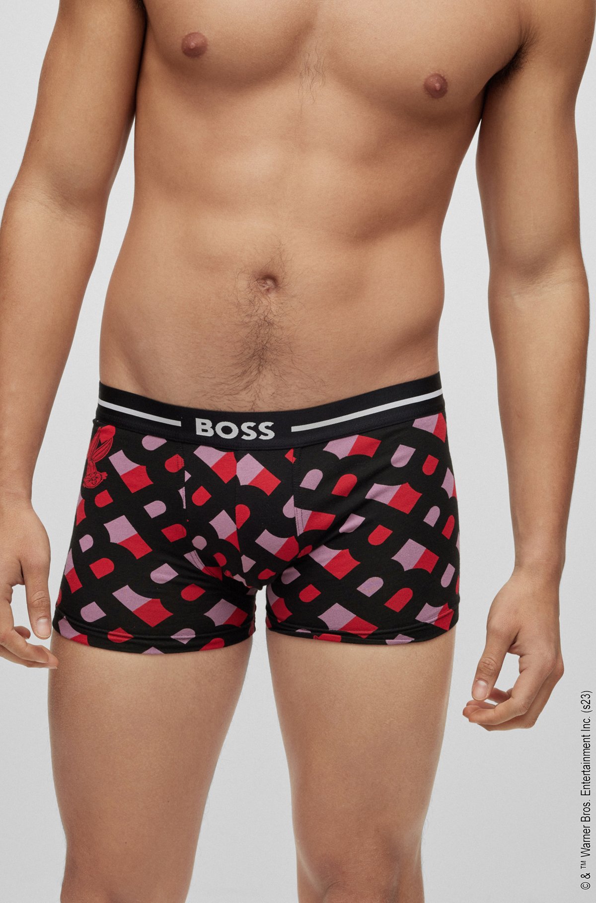 Looney Tunes x BOSS three-pack of logo trunks, Assorted-Pre-Pack