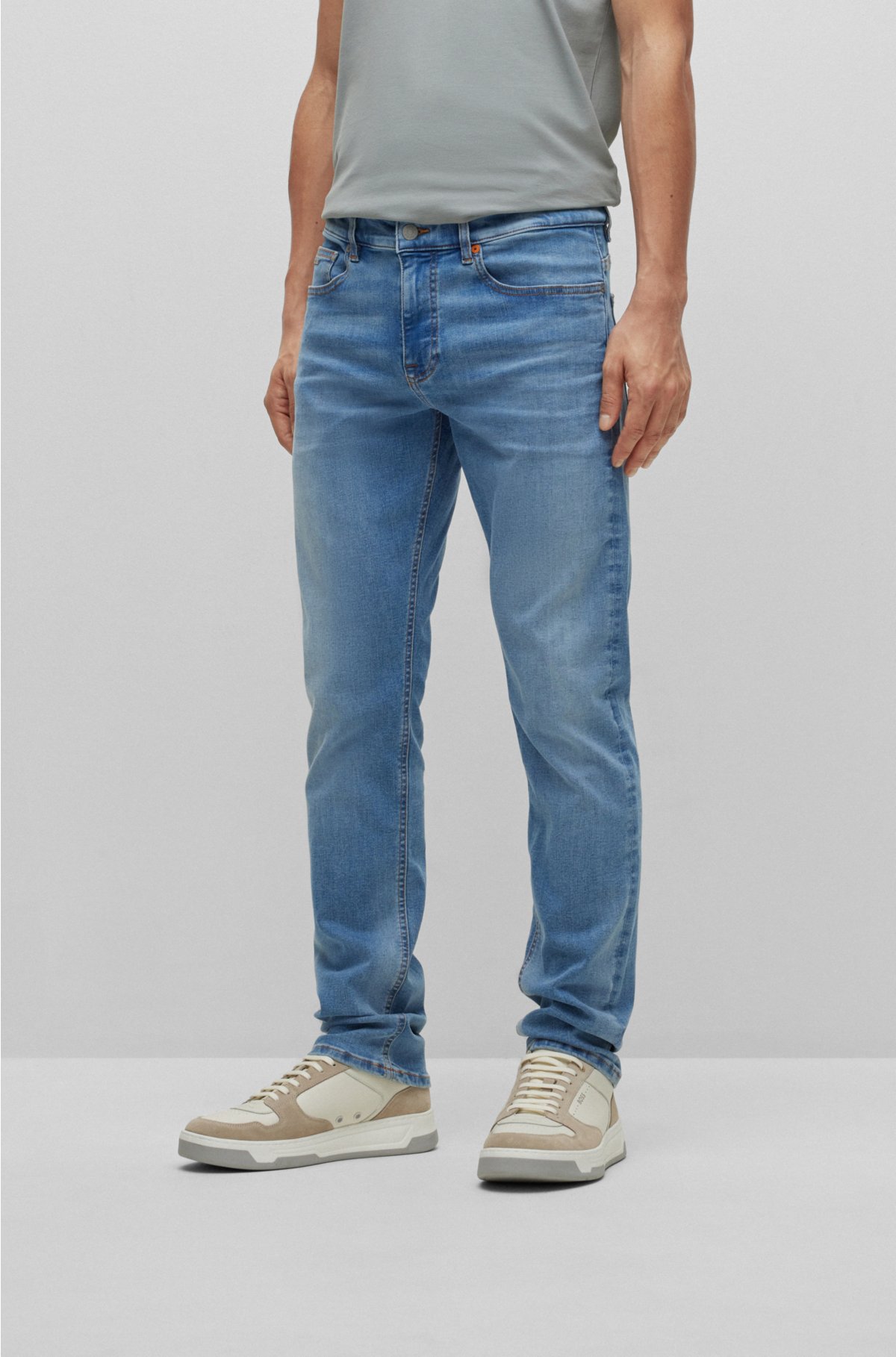 BOSS - Slim-fit jeans in blue denim