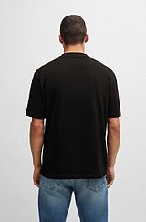 Cotton-jersey relaxed-fit T-shirt with logo print, Black