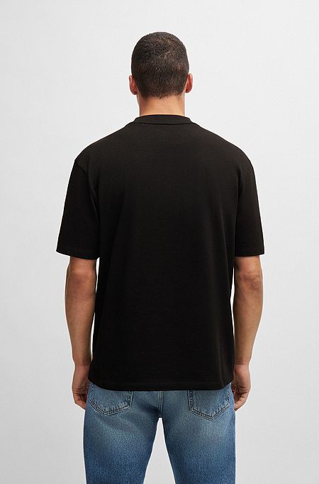 T-shirt Relaxed Fit en jersey de coton à logo imprimé, Noir