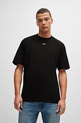 Relaxed-fit T-shirt in cotton with logo print, Black