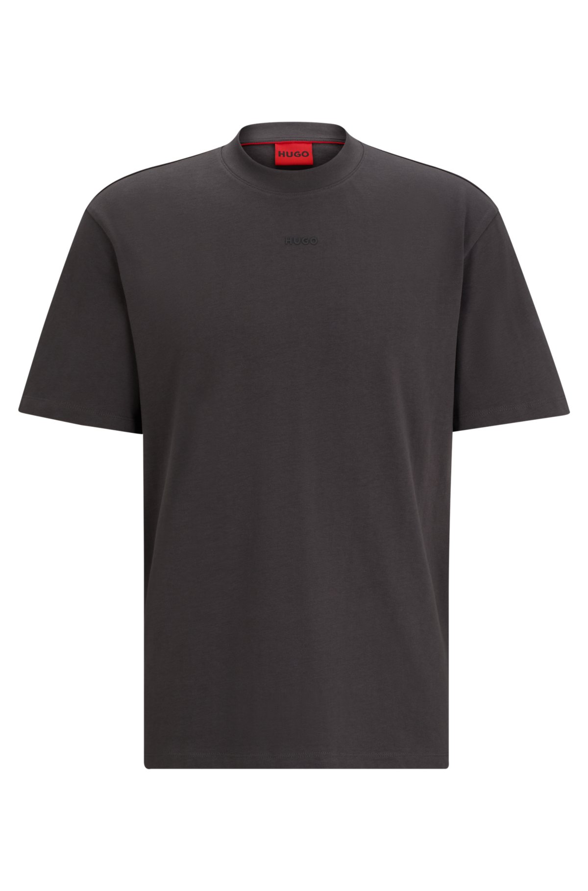 HUGO - Camiseta relaxed fit en punto de algodón con logo estampado