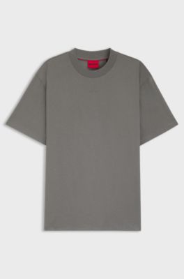 T-shirt i relaxed fit med tryckt logga, tillverkad av bomullsjersey, Gr&aring;