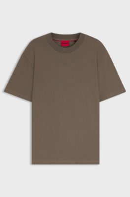 Relaxed-fit T-shirt in cotton with logo print, Brown