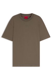 Relaxed-fit T-shirt in cotton with logo print, Brown