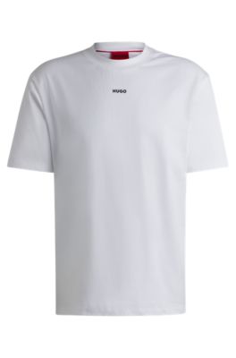 HUGO - Cotton-jersey relaxed-fit T-shirt with logo print