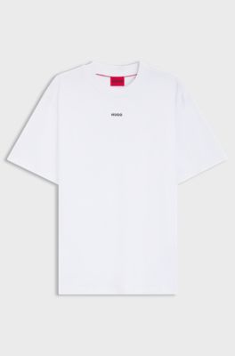 Relaxed-fit T-shirt med centralt logo, Hvid
