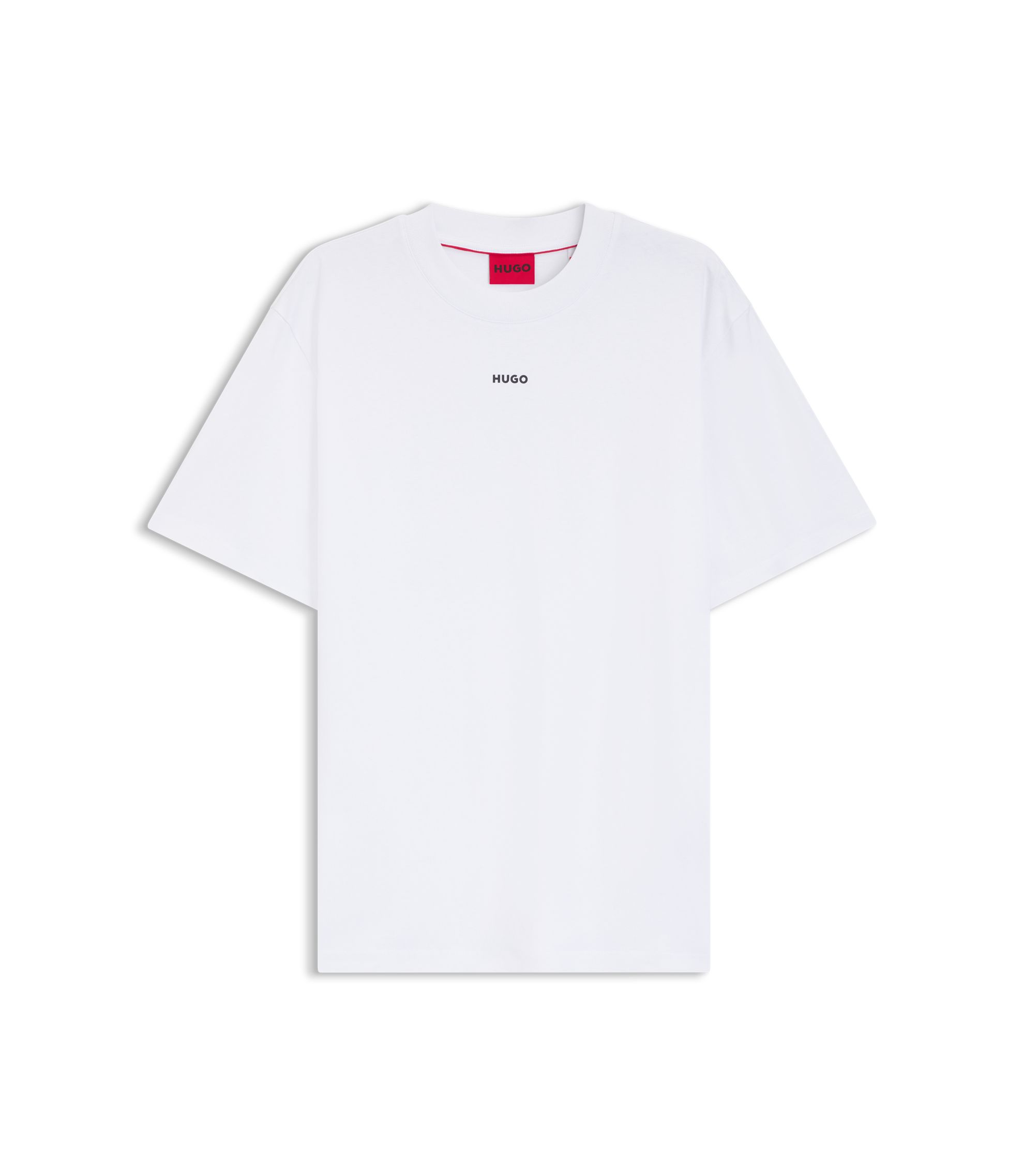 Tシャツ・カットソー HUGO Men T-shirt White 50493727 100 HUGO - Relaxed-fit T-shirt in cotton with logo print - White