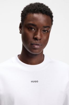 Relaxed-fit T-shirt with central logo detail, White