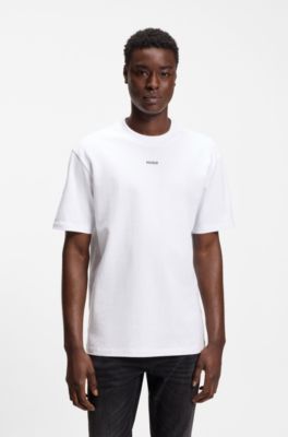 Relaxed-fit T-shirt with central logo detail, White